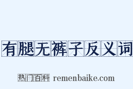有腿无裤子反义词是什么意思的图片